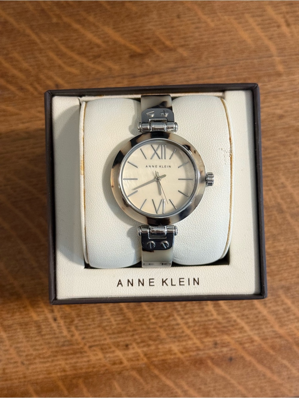 Anne Klein Tortoiseshell Silver Watch